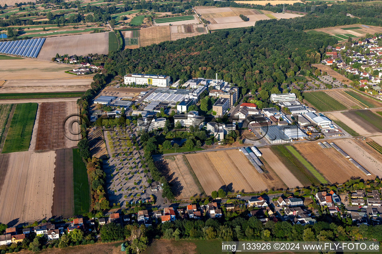 Centre agricole BASF à Limburgerhof dans le département Rhénanie-Palatinat, Allemagne hors des airs