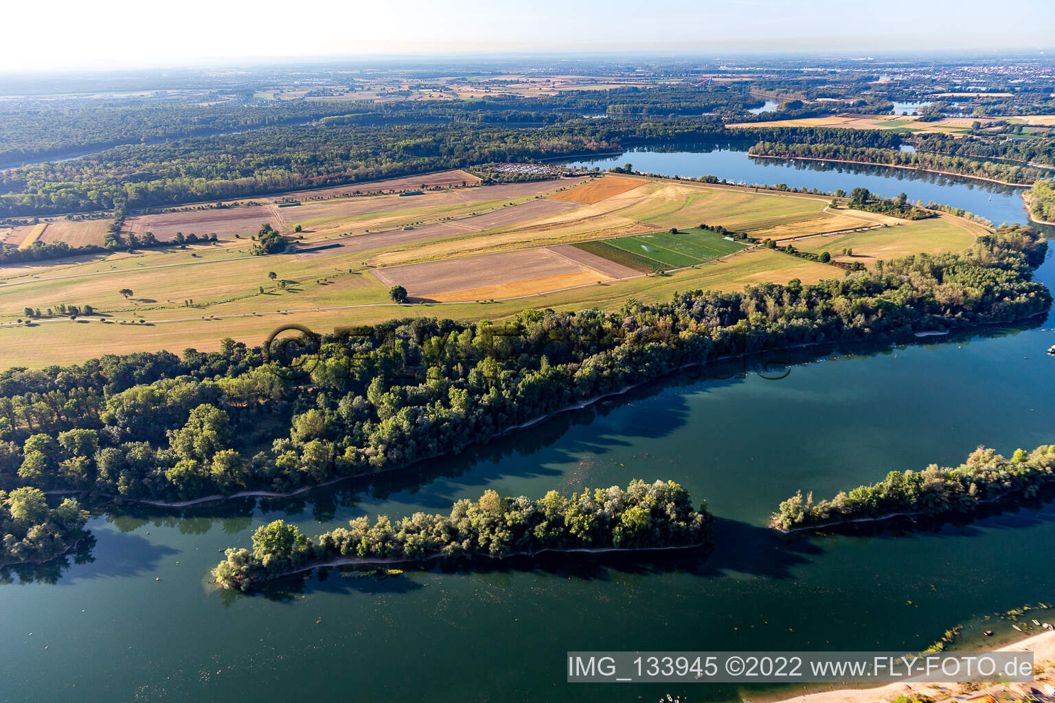 Vue aérienne de Île de Koller à Brühl dans le département Bade-Wurtemberg, Allemagne