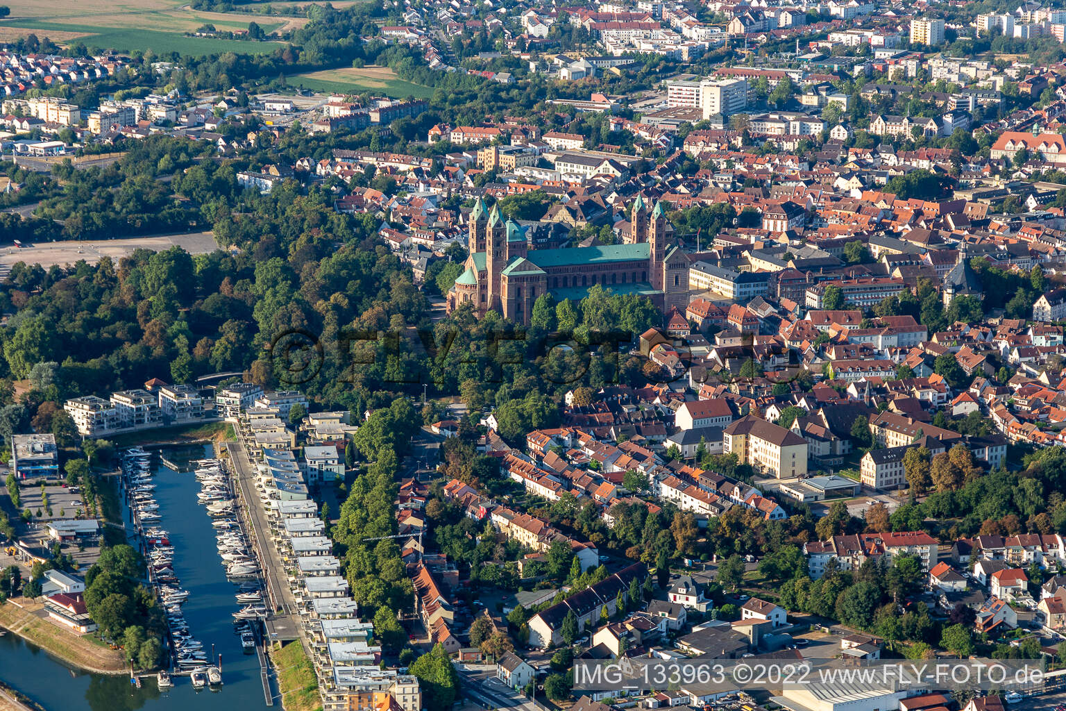 Vue aérienne de Marina Speyer à Speyer dans le département Rhénanie-Palatinat, Allemagne