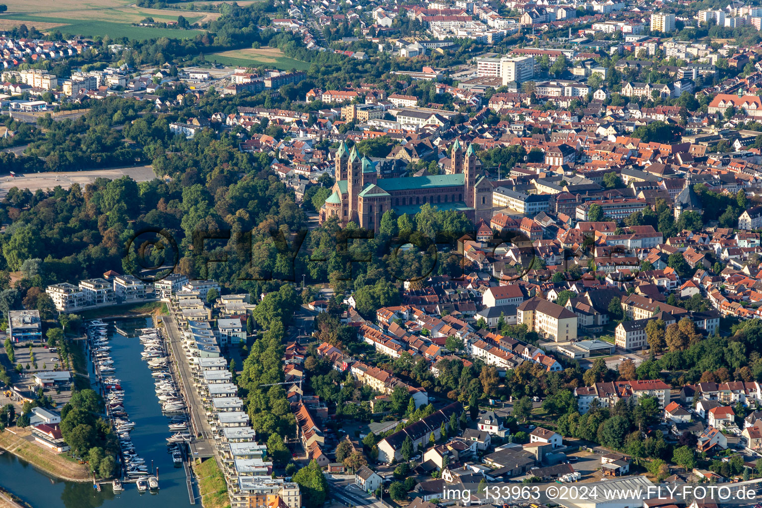 Vue aérienne de Marina Speyer à Speyer dans le département Rhénanie-Palatinat, Allemagne