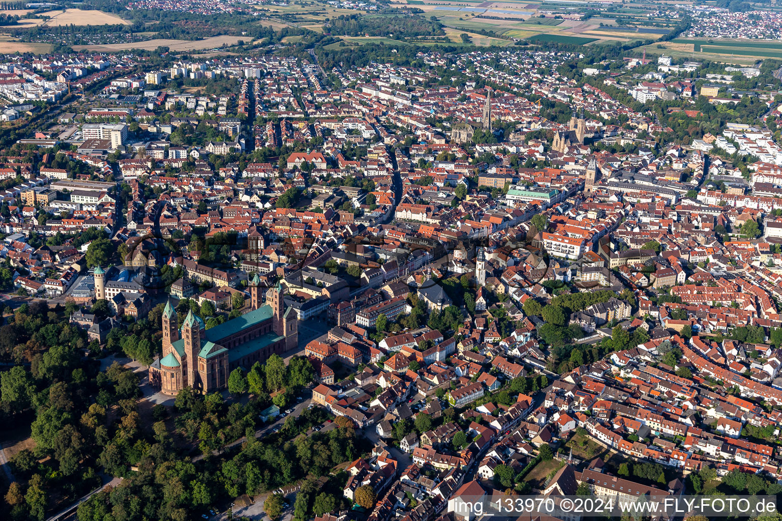 Speyer dans le département Rhénanie-Palatinat, Allemagne du point de vue du drone