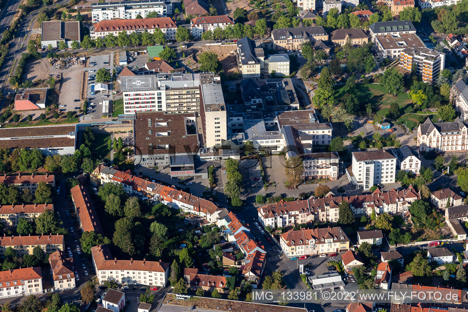 Vue aérienne de Hôpital de la Fondation des Diaconesses Speyer à Speyer dans le département Rhénanie-Palatinat, Allemagne