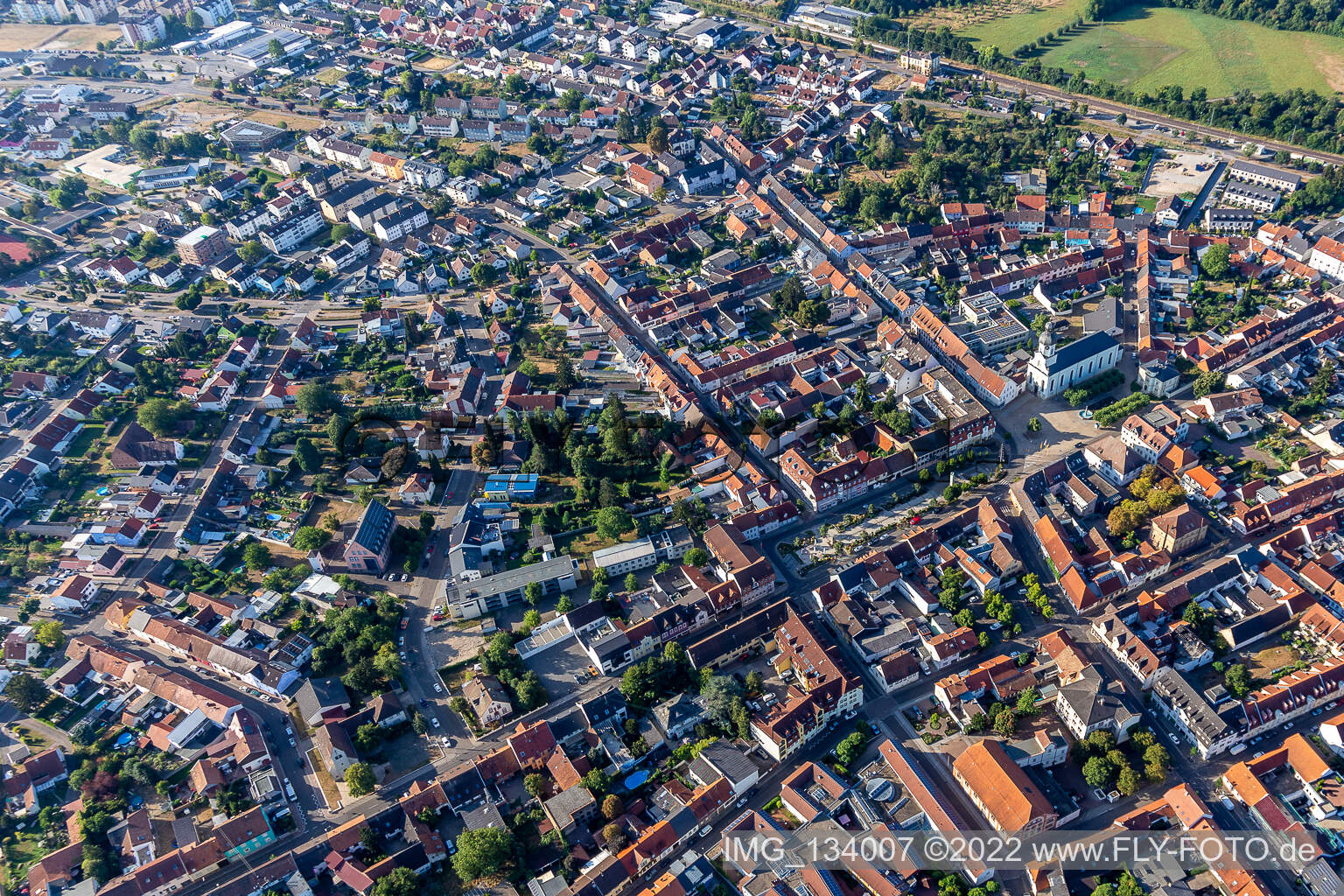 Vue aérienne de Marché à Philippsburg dans le département Bade-Wurtemberg, Allemagne