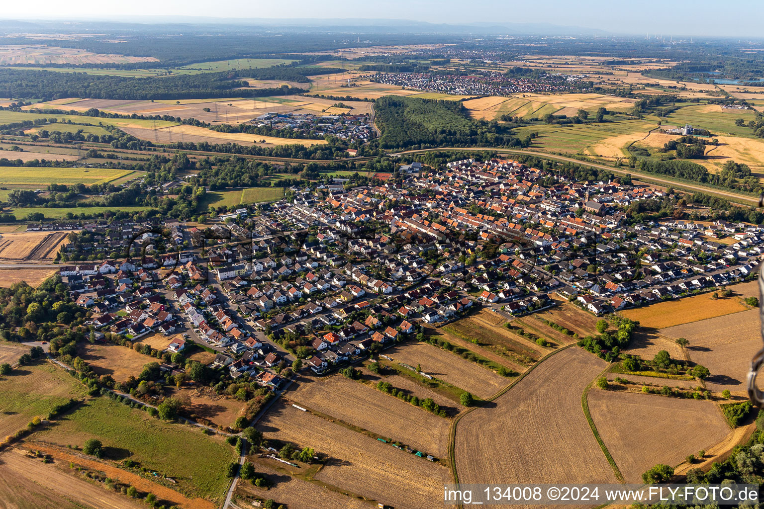 Photographie aérienne de Du nord à le quartier Rußheim in Dettenheim dans le département Bade-Wurtemberg, Allemagne