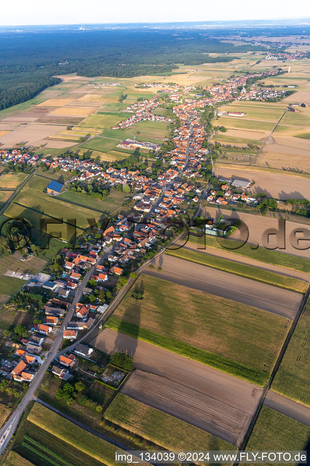 Schleithal dans le département Bas Rhin, France hors des airs