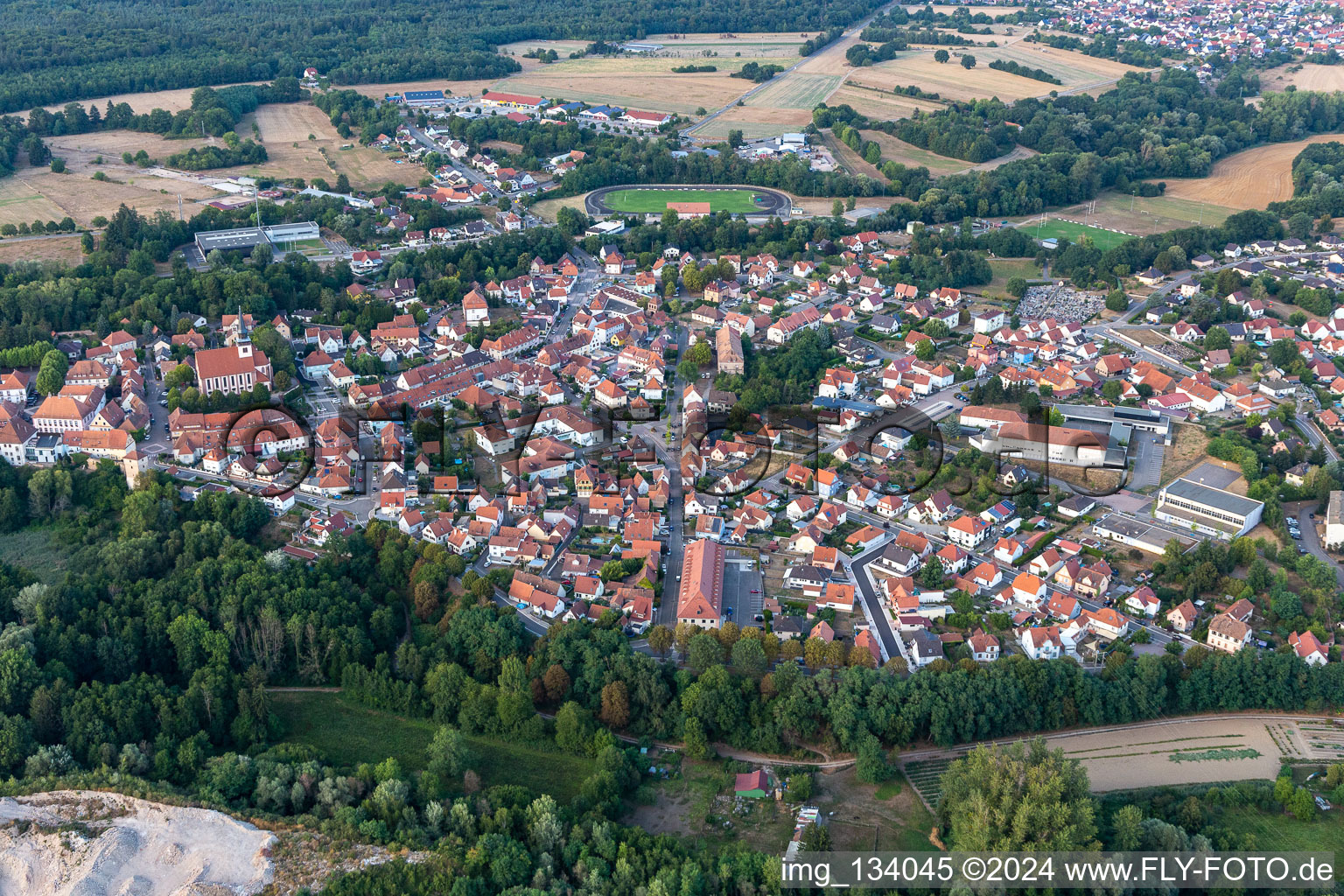 Lauterbourg dans le département Bas Rhin, France hors des airs