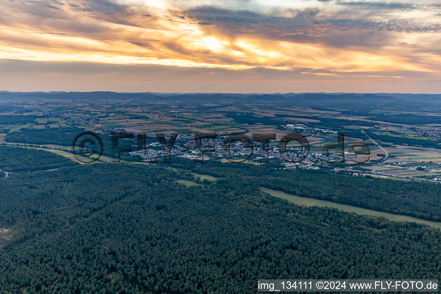 Vue oblique de Kandel dans le département Rhénanie-Palatinat, Allemagne