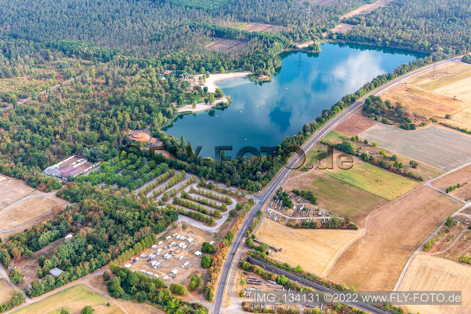 Vue aérienne de Parc d'attractions Heidesee à Forst dans le département Bade-Wurtemberg, Allemagne