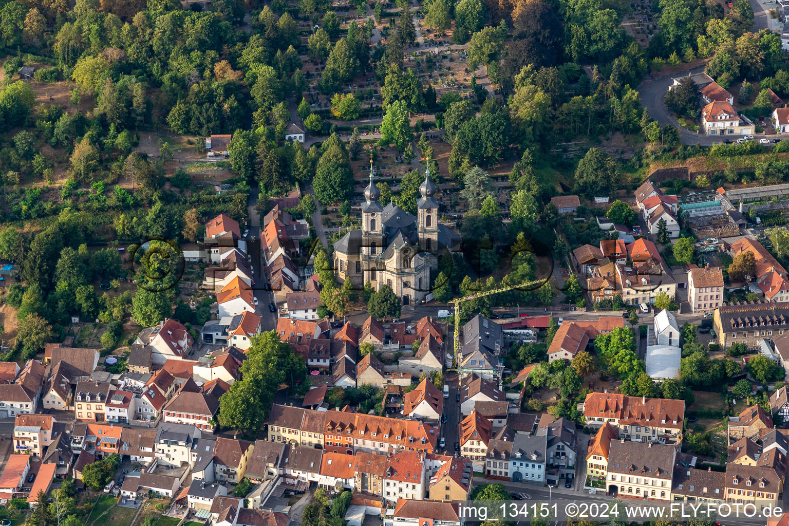 Vue aérienne de Saint-Pierre à Bruchsal dans le département Bade-Wurtemberg, Allemagne