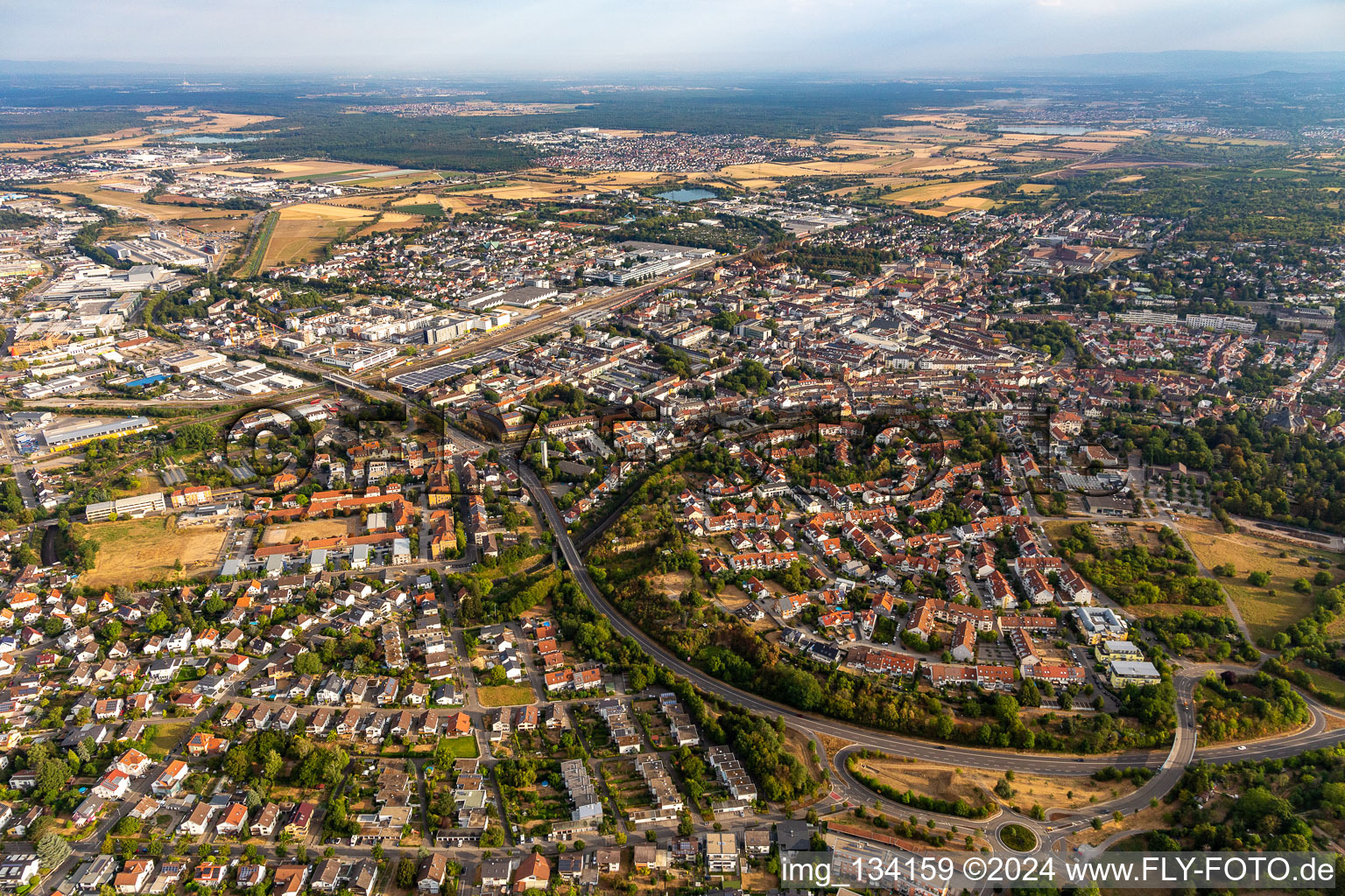 Vue aérienne de Bruchsal dans le département Bade-Wurtemberg, Allemagne