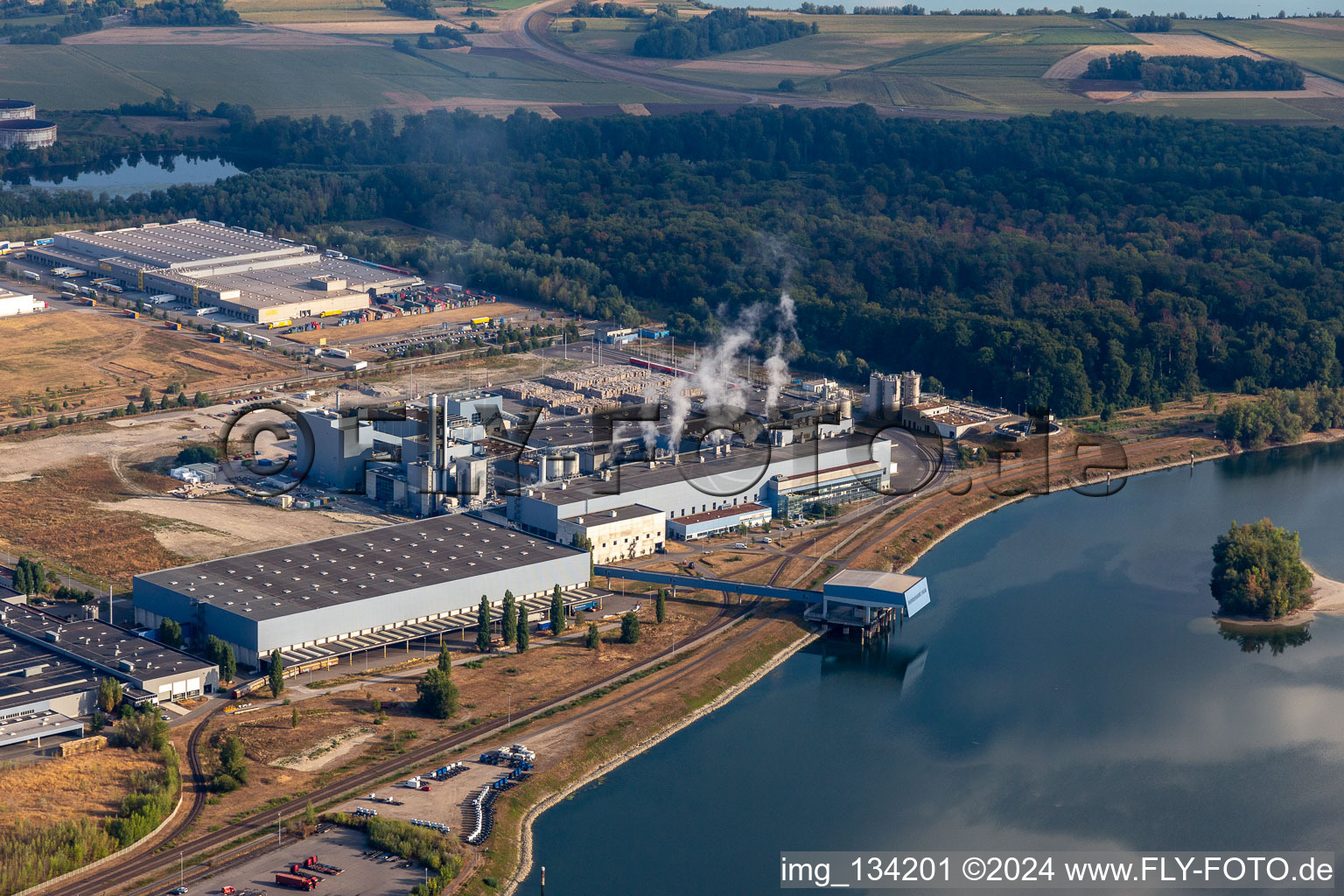 Papierfabrik Palm GmbH & Co. KG | Plante Wörth am Rhein à Wörth am Rhein dans le département Rhénanie-Palatinat, Allemagne d'en haut