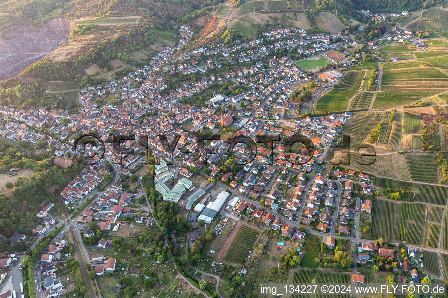 Enregistrement par drone de Albersweiler dans le département Rhénanie-Palatinat, Allemagne