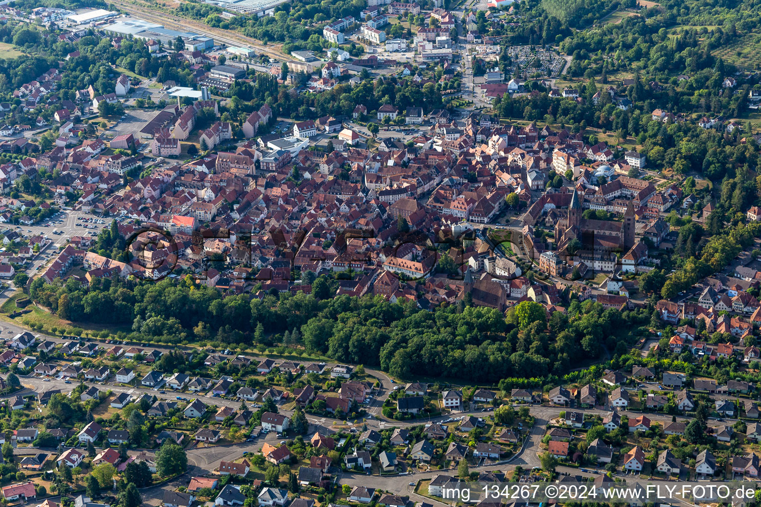 Wissembourg dans le département Bas Rhin, France hors des airs