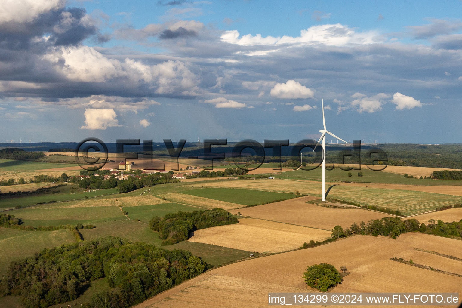 Vue aérienne de Germay dans le département Haute Marne, France