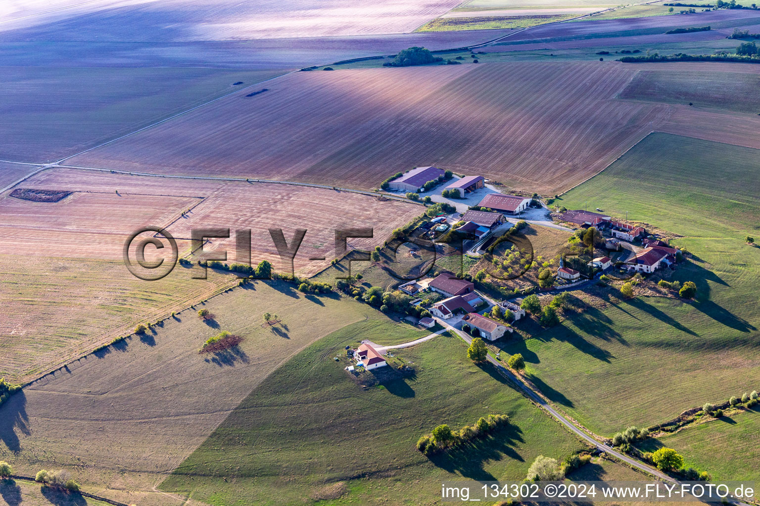 Vue aérienne de Bressoncourt à Thonnance-les-Moulins dans le département Haute Marne, France