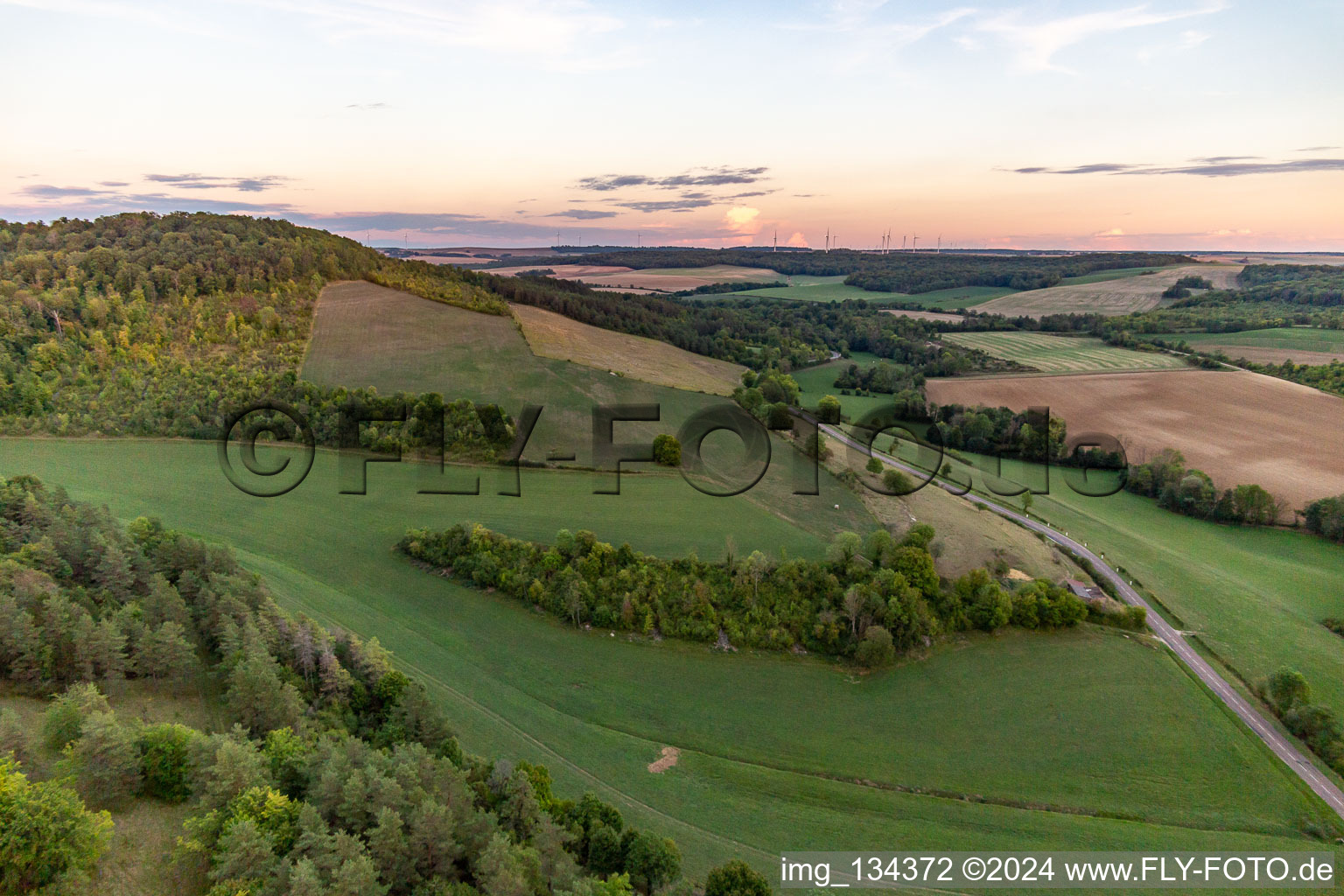 Noncourt-sur-le-Rongeant dans le département Haute Marne, France depuis l'avion