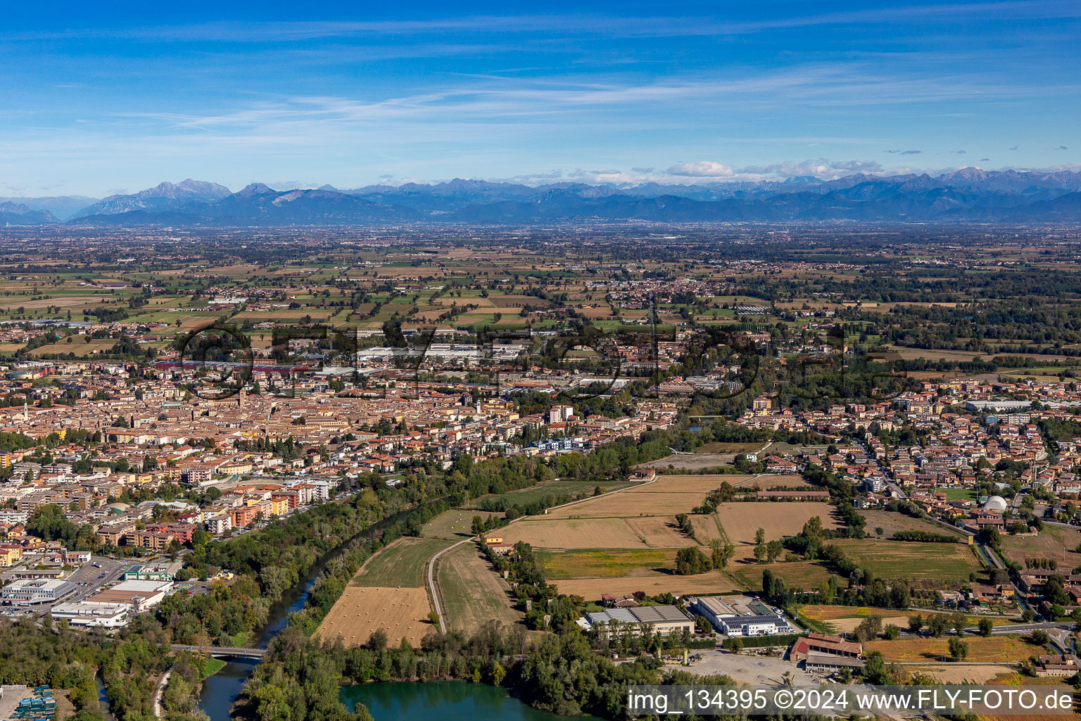 Vue aérienne de Crema dans le département Cremona, Italie