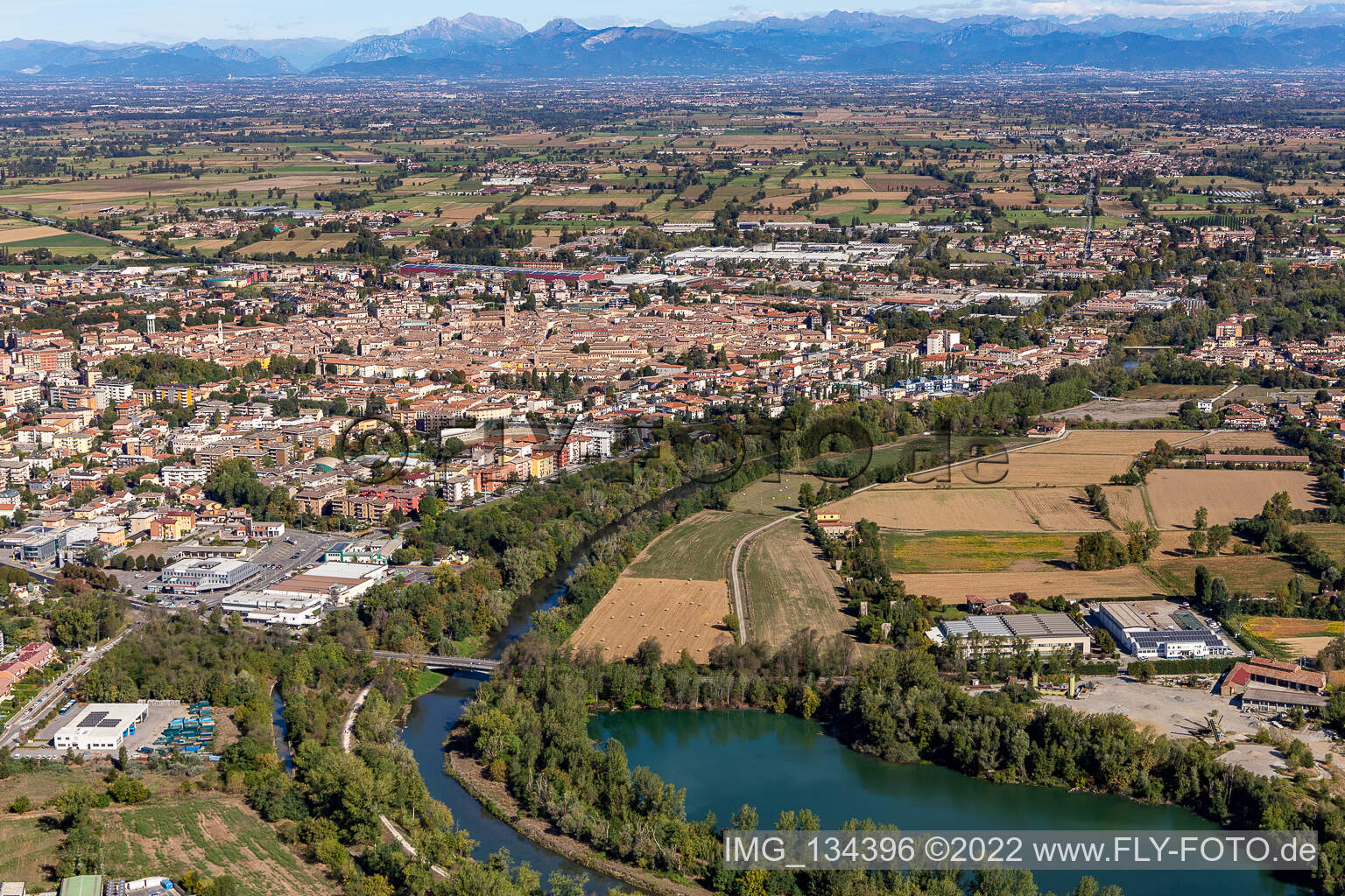 Photographie aérienne de Crema dans le département Cremona, Italie