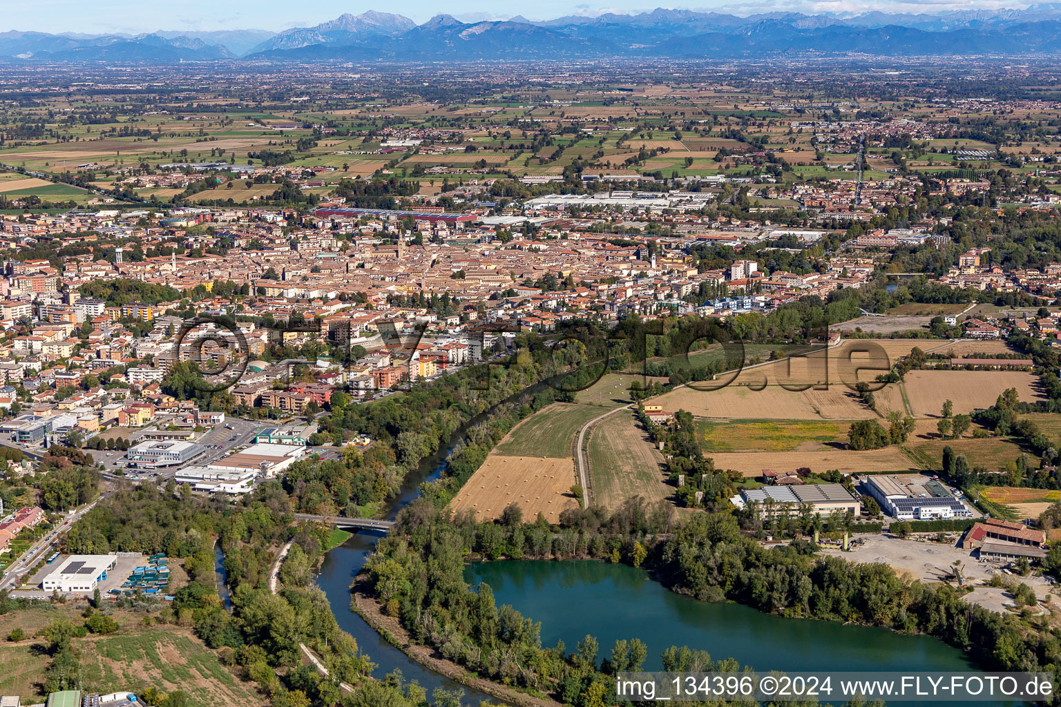 Photographie aérienne de Crema dans le département Cremona, Italie