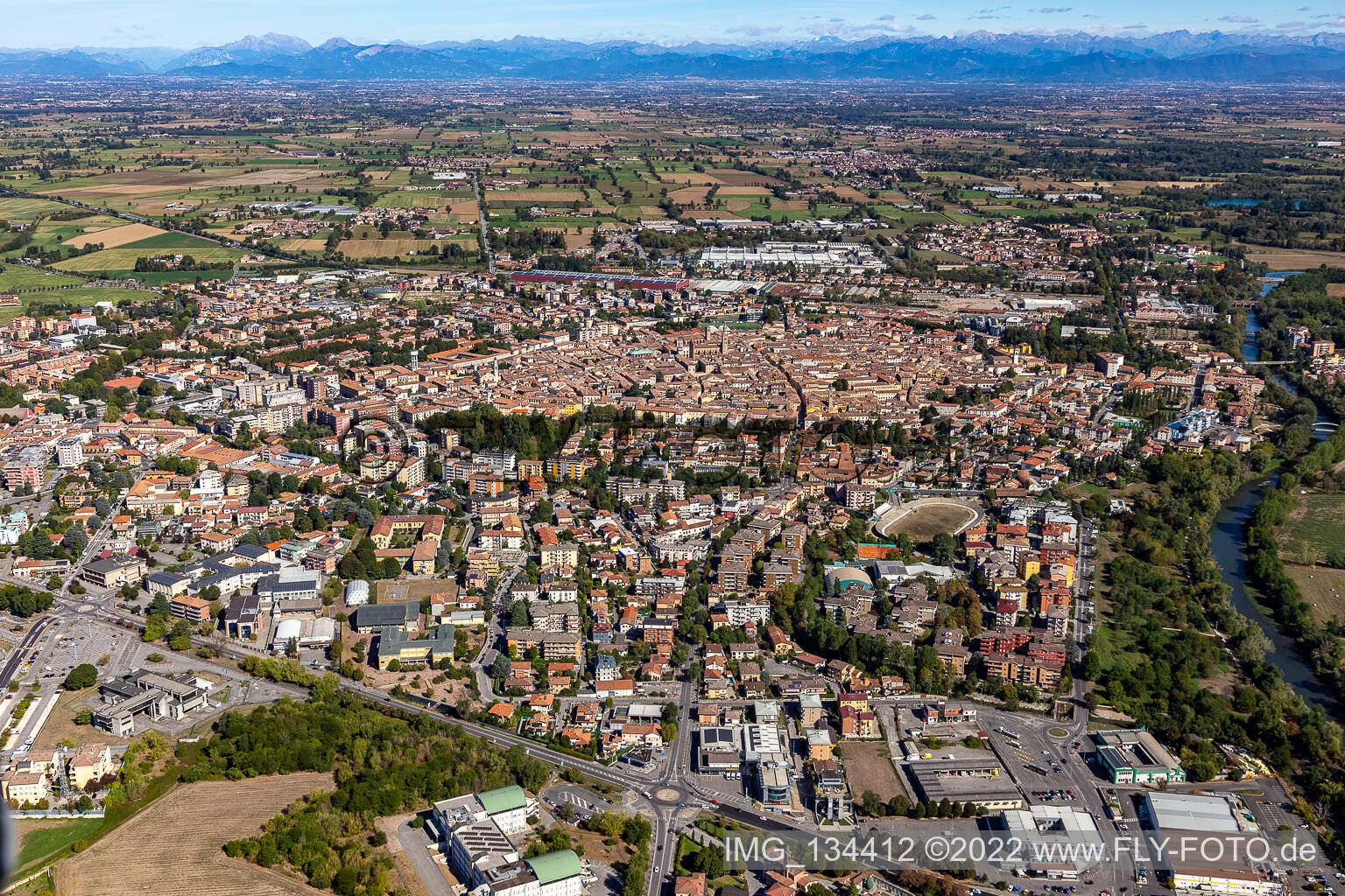 Vue oblique de Crema dans le département Cremona, Italie