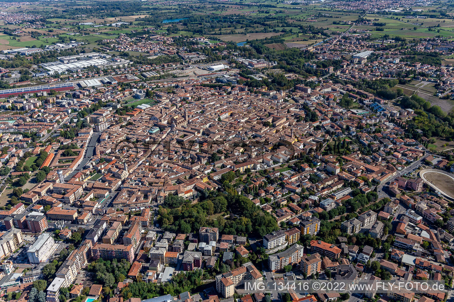 Crema dans le département Cremona, Italie d'en haut