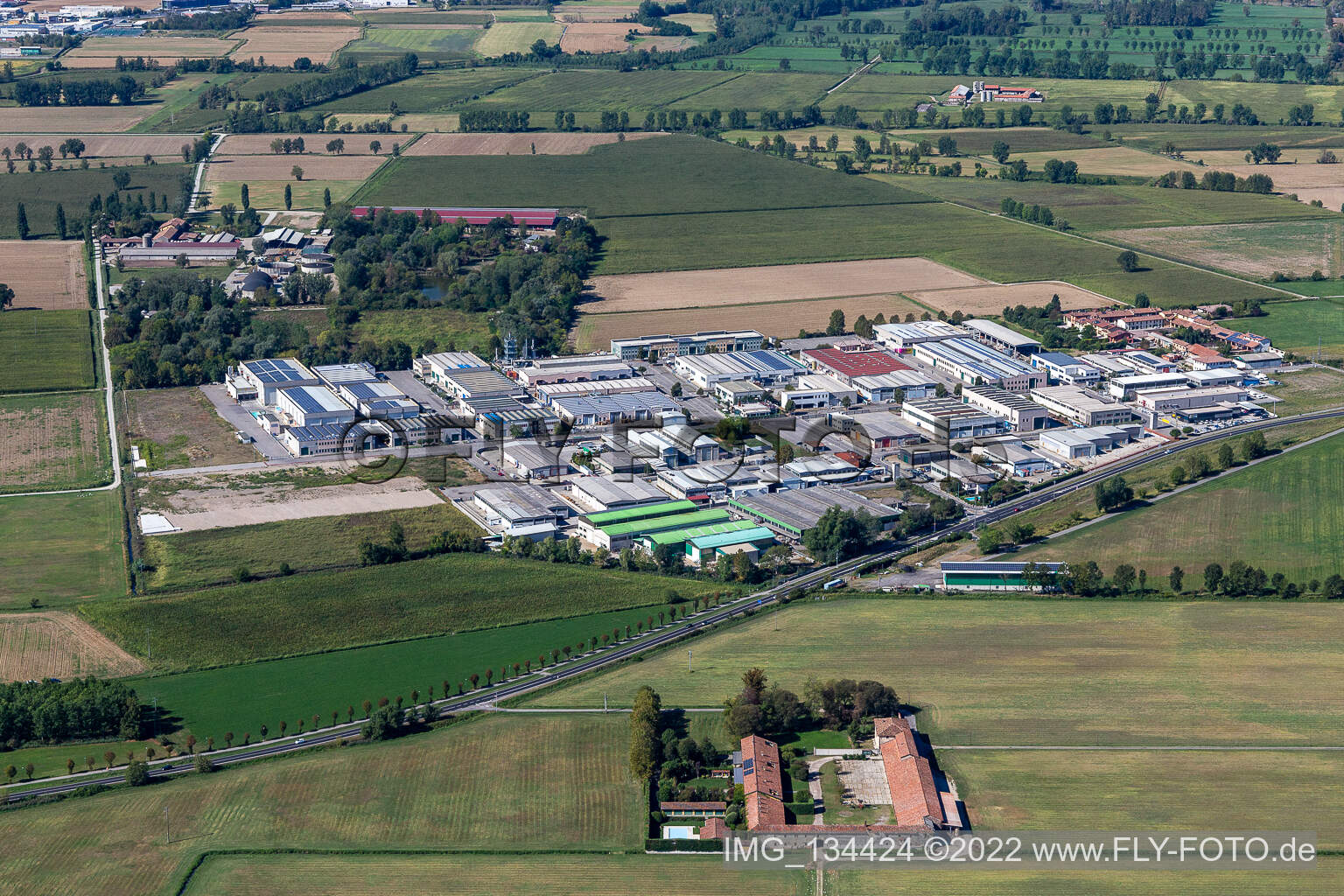 Vue aérienne de Quartier Località San Benedetto in Cremosano dans le département Cremona, Italie