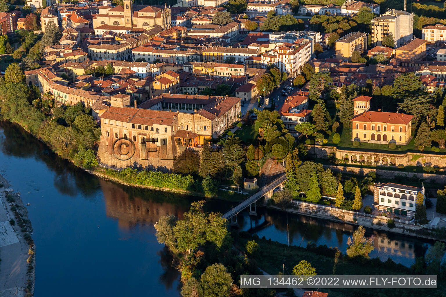 Château de Cassano d'Adda, Villa Gabbioneta à Cassano d’Adda dans le département Lombardie, Italie d'en haut