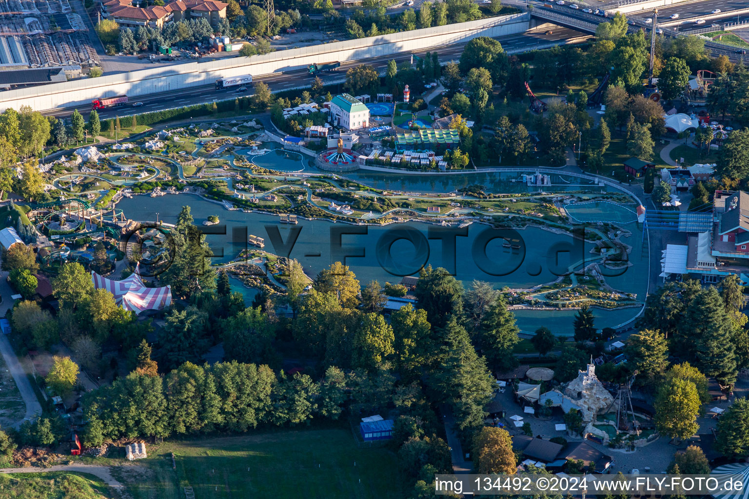 Vue aérienne de Léolandie à Capriate San Gervasio dans le département Bergamo, Italie