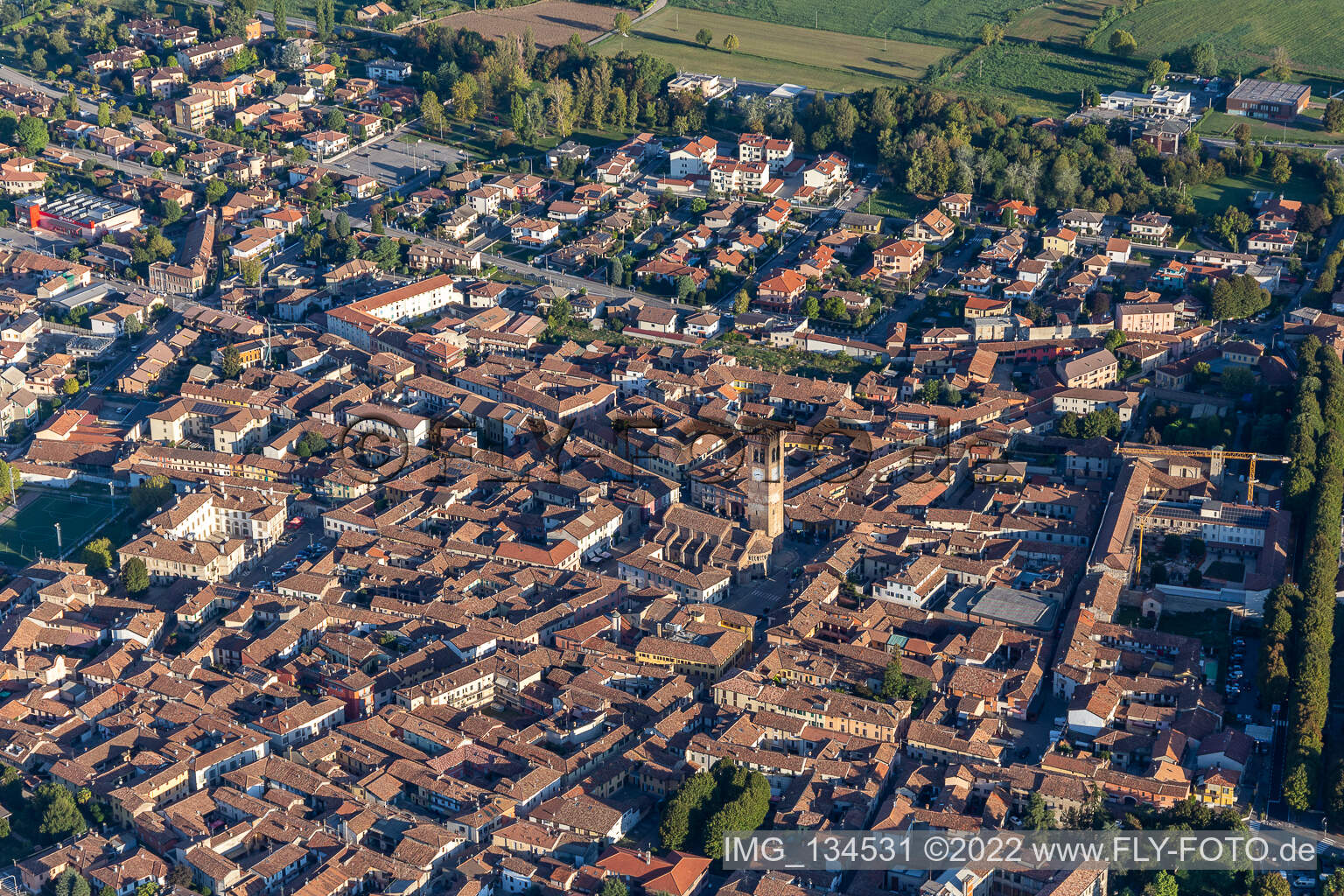 Photographie aérienne de Rivolta d’Adda dans le département Cremona, Italie