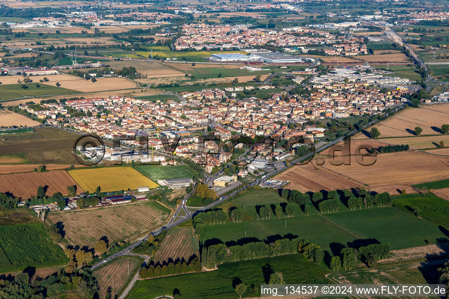 Vue aérienne de Zelo Buon Persico dans le département Lodi, Italie