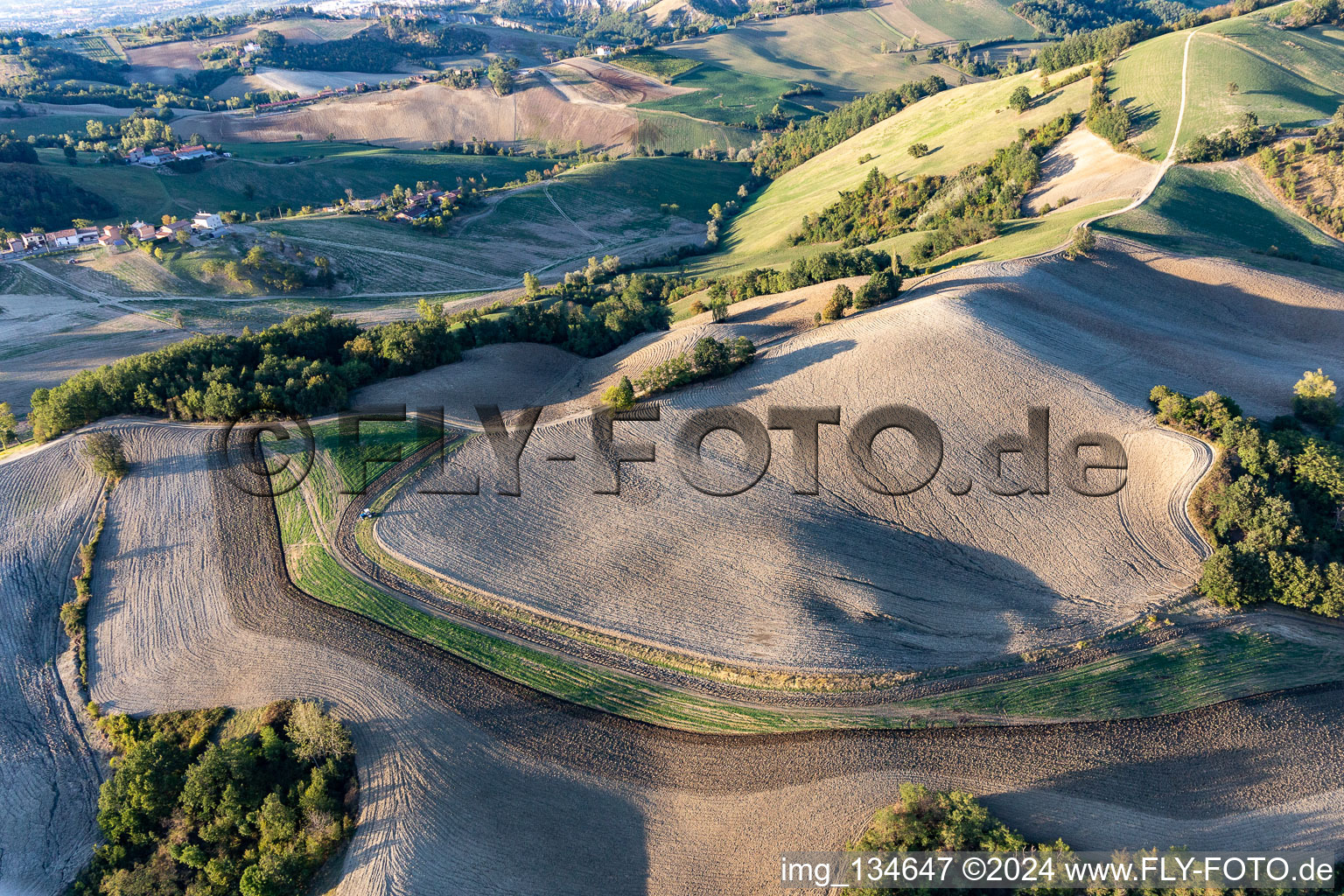 Vue aérienne de Fiorano Modenese dans le département Modena, Italie