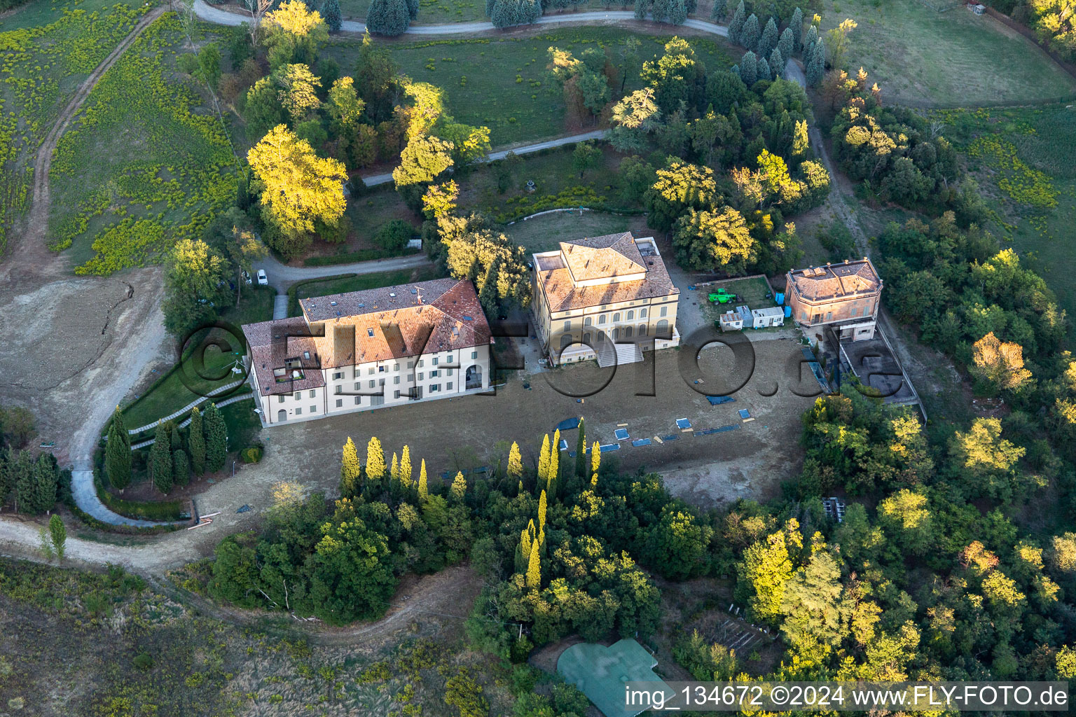 Vue oblique de Casalgrande dans le département Reggio Emilia, Italie