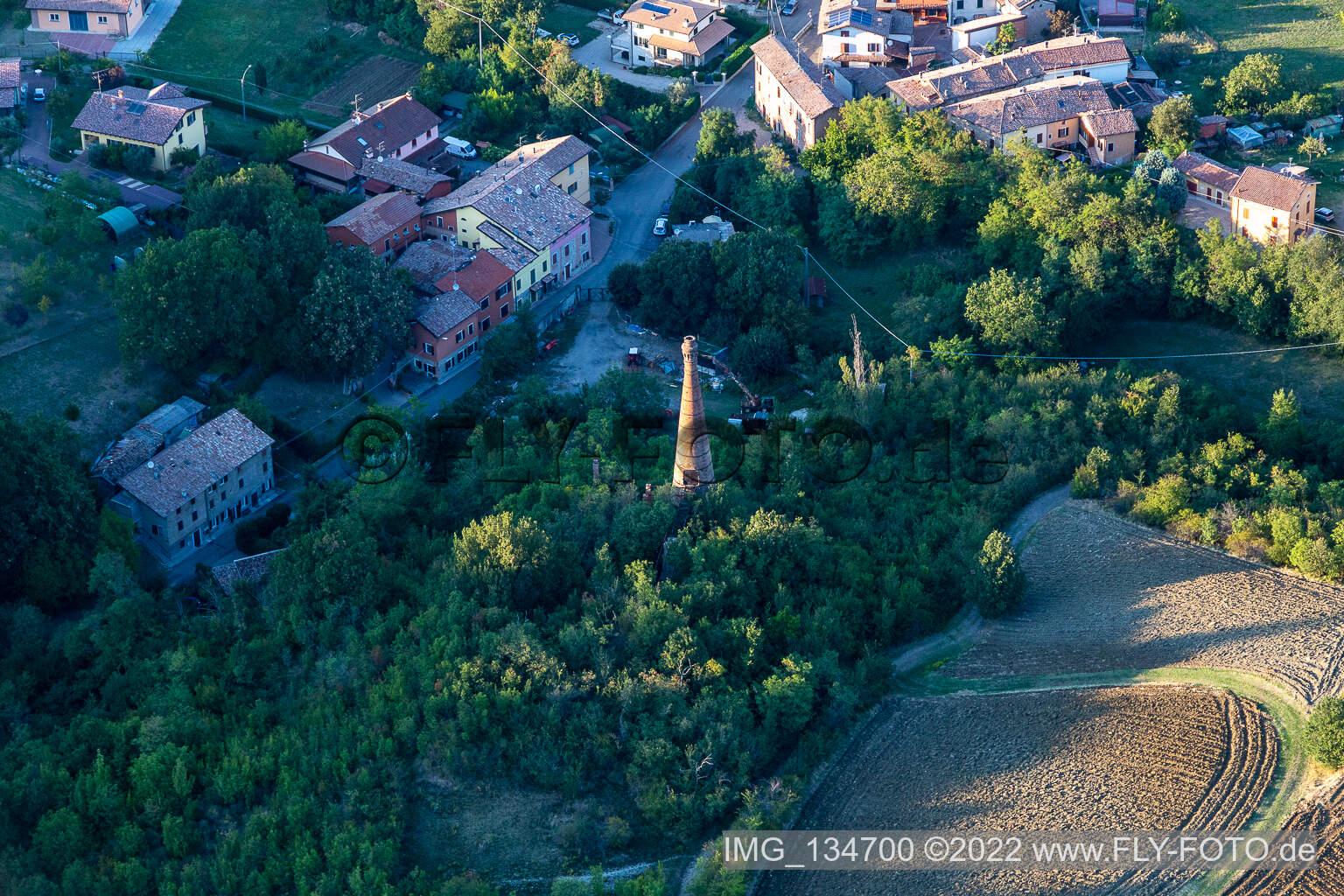 Vue aérienne de Four à ciment ancien à Scandiano dans le département Reggio Emilia, Italie