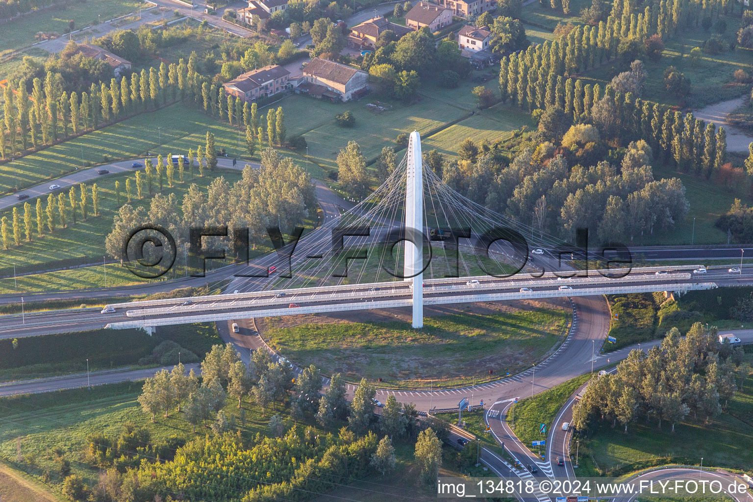 Photographie aérienne de Pont Vela di Calatrava SUD à Reggio nell’Emilia dans le département Reggio Emilia, Italie