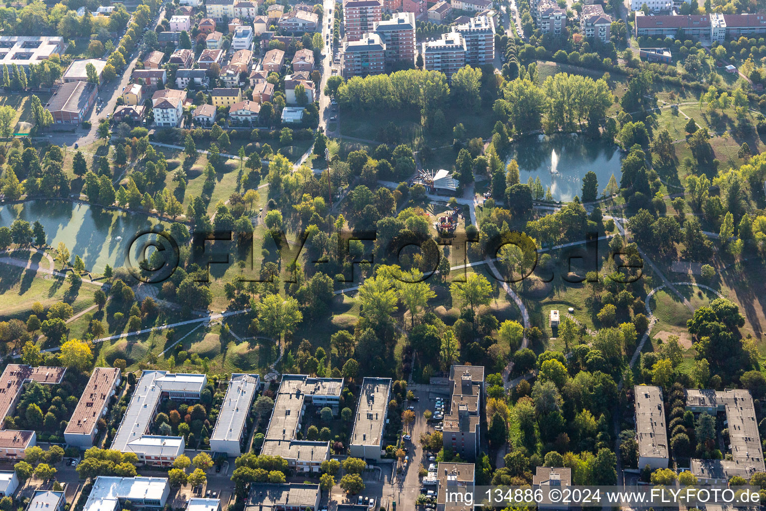 Vue aérienne de Parc Giovanni Amendola à Modena dans le département Modena, Italie