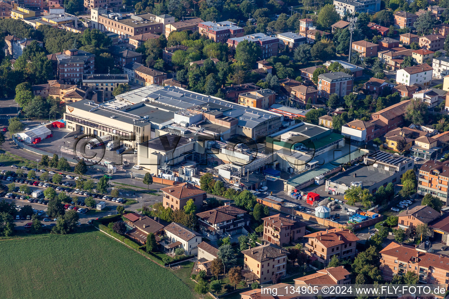 Vue aérienne de Villani spa Scarico Merci à Castelnuovo Rangone dans le département Modena, Italie