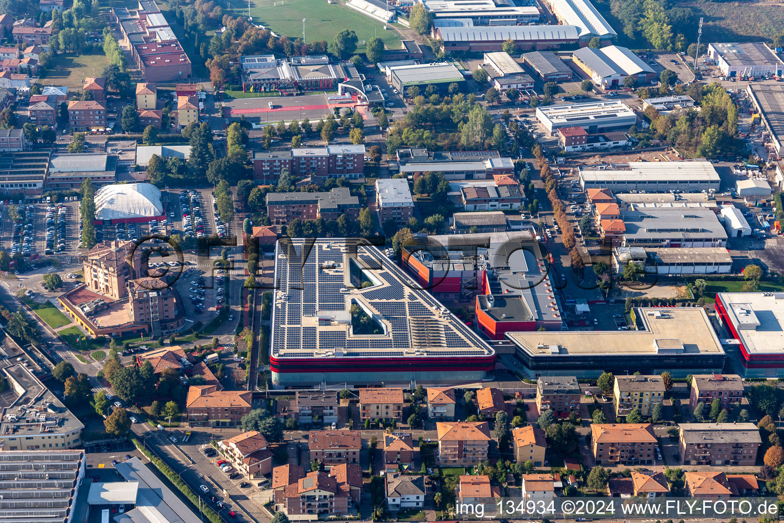 Photographie aérienne de Ferrari SPA à Maranello dans le département Modena, Italie