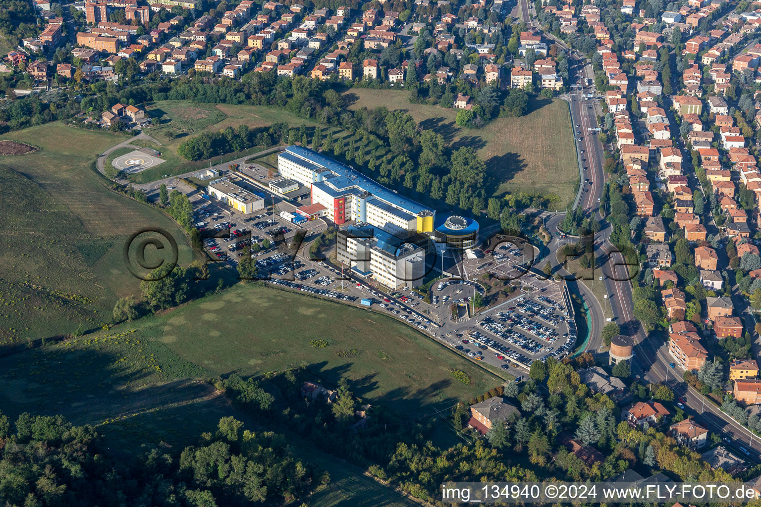 Vue aérienne de Nouvel Hôpital Civil de Sassuolo à Sassuolo dans le département Modena, Italie