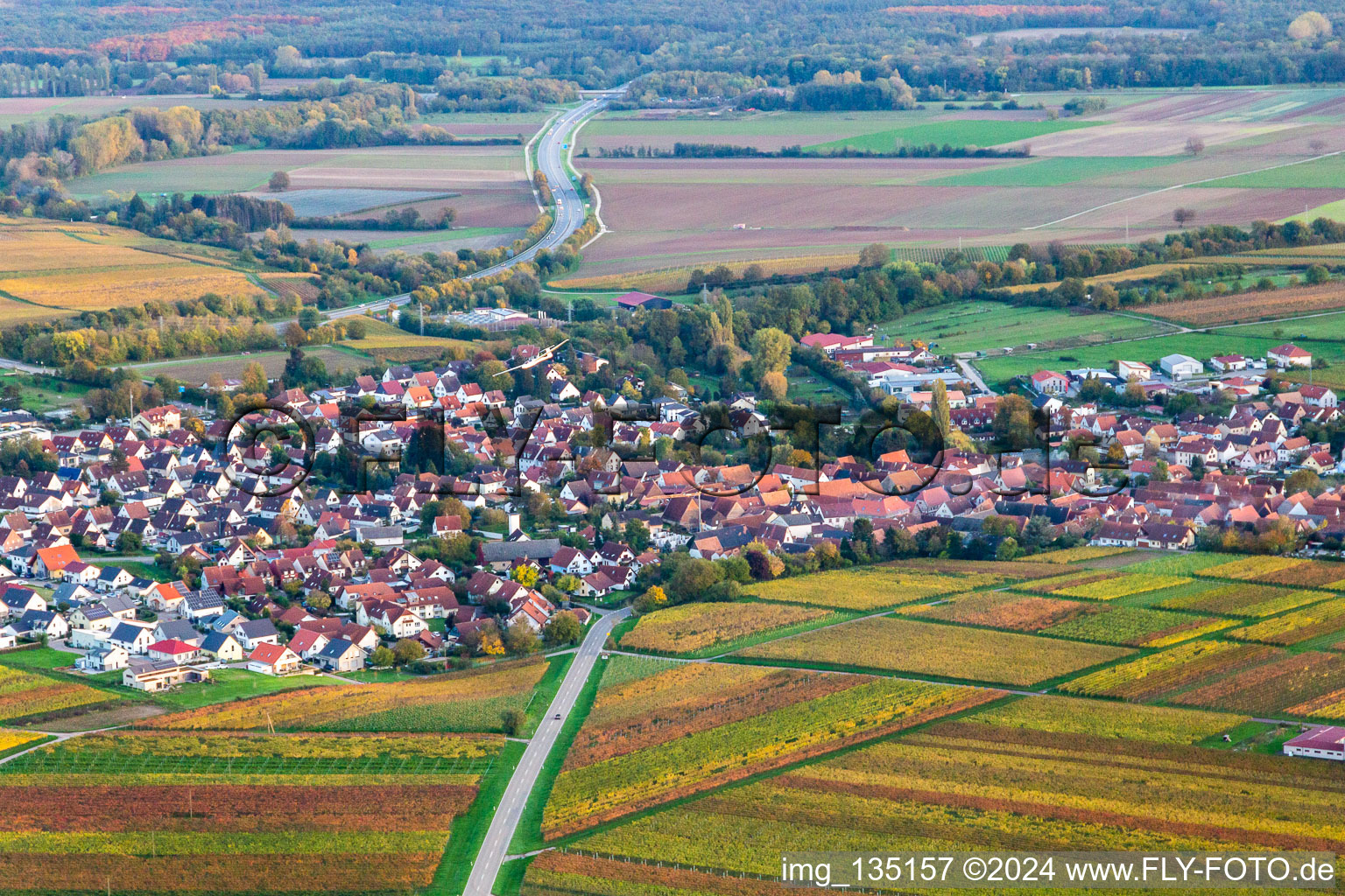 Insheim dans le département Rhénanie-Palatinat, Allemagne d'un drone