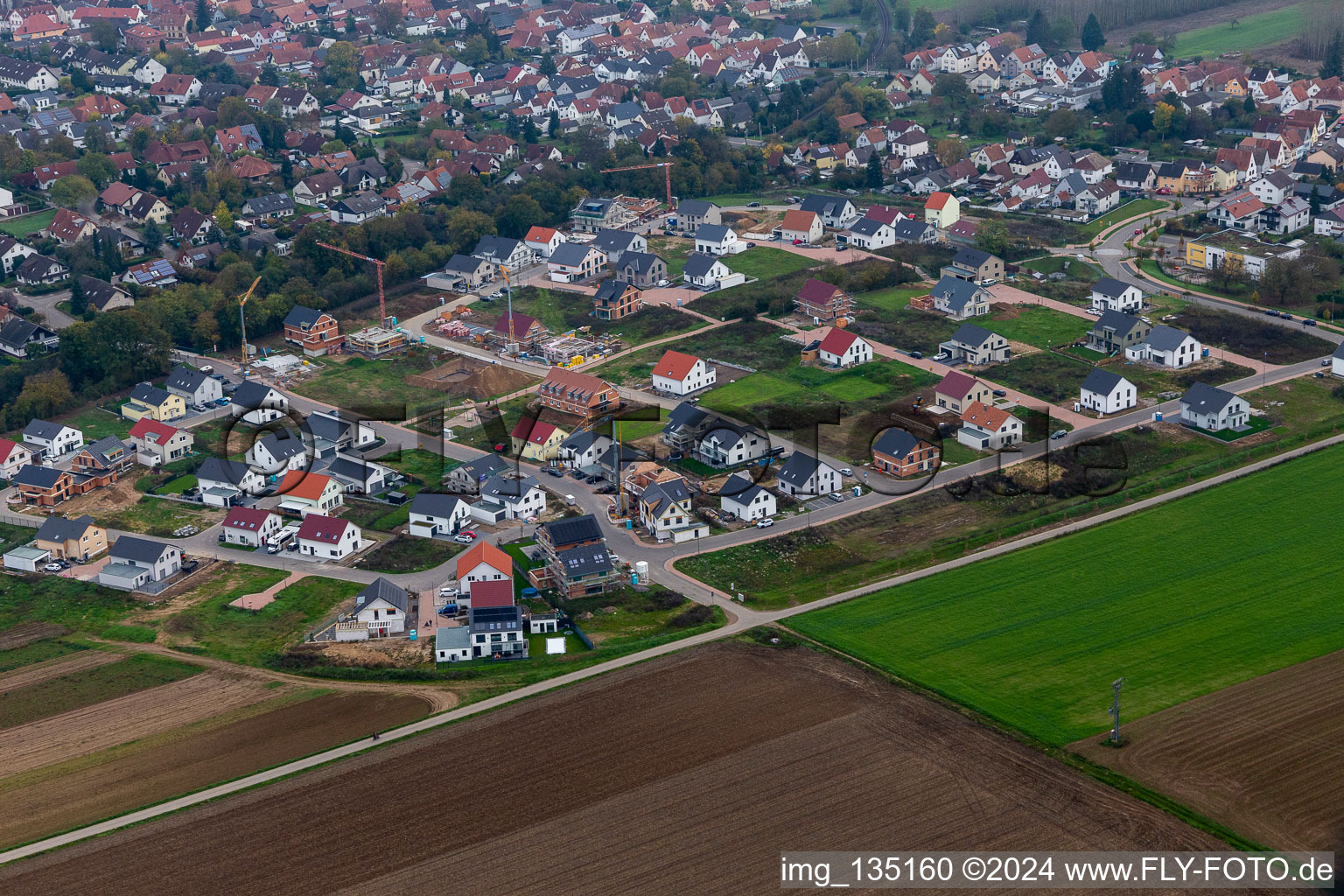 Vue oblique de Nouvelle zone de développement K2 à Kandel dans le département Rhénanie-Palatinat, Allemagne