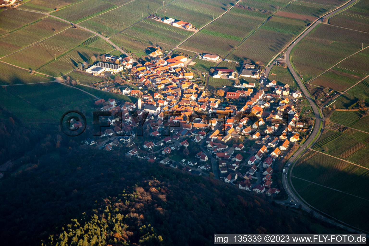 Vue aérienne de De l'ouest à Eschbach dans le département Rhénanie-Palatinat, Allemagne