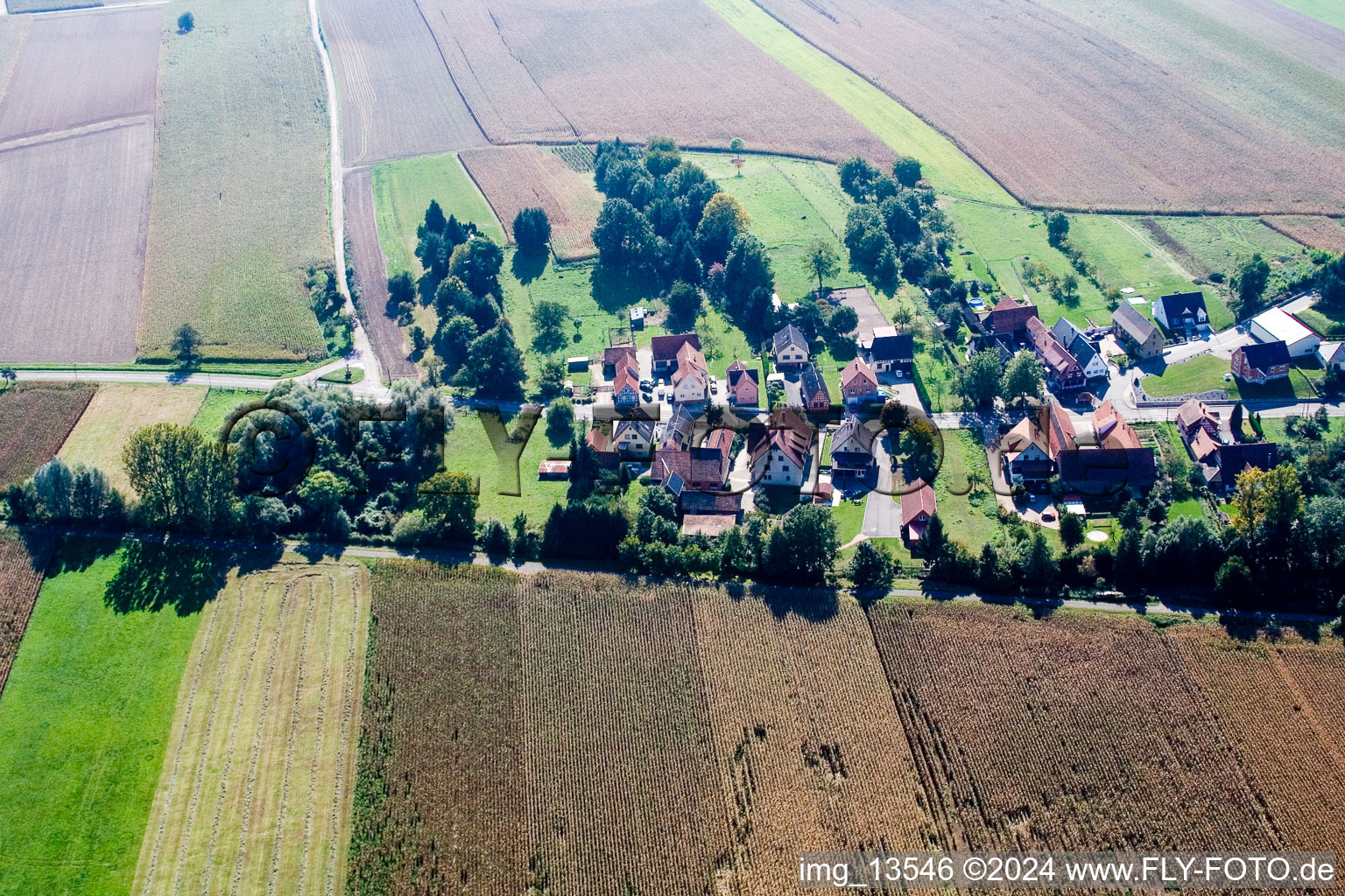 Scheibenhardt à Scheibenhard dans le département Bas Rhin, France depuis l'avion