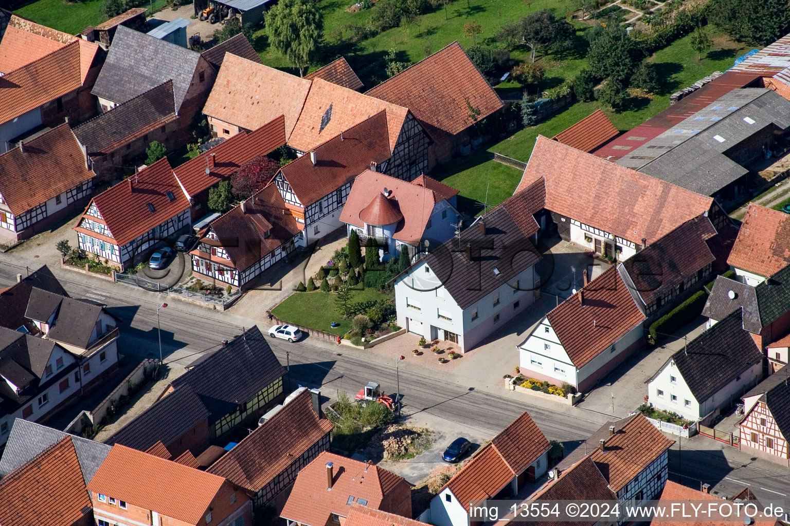 Photographie aérienne de Niederlauterbach dans le département Bas Rhin, France