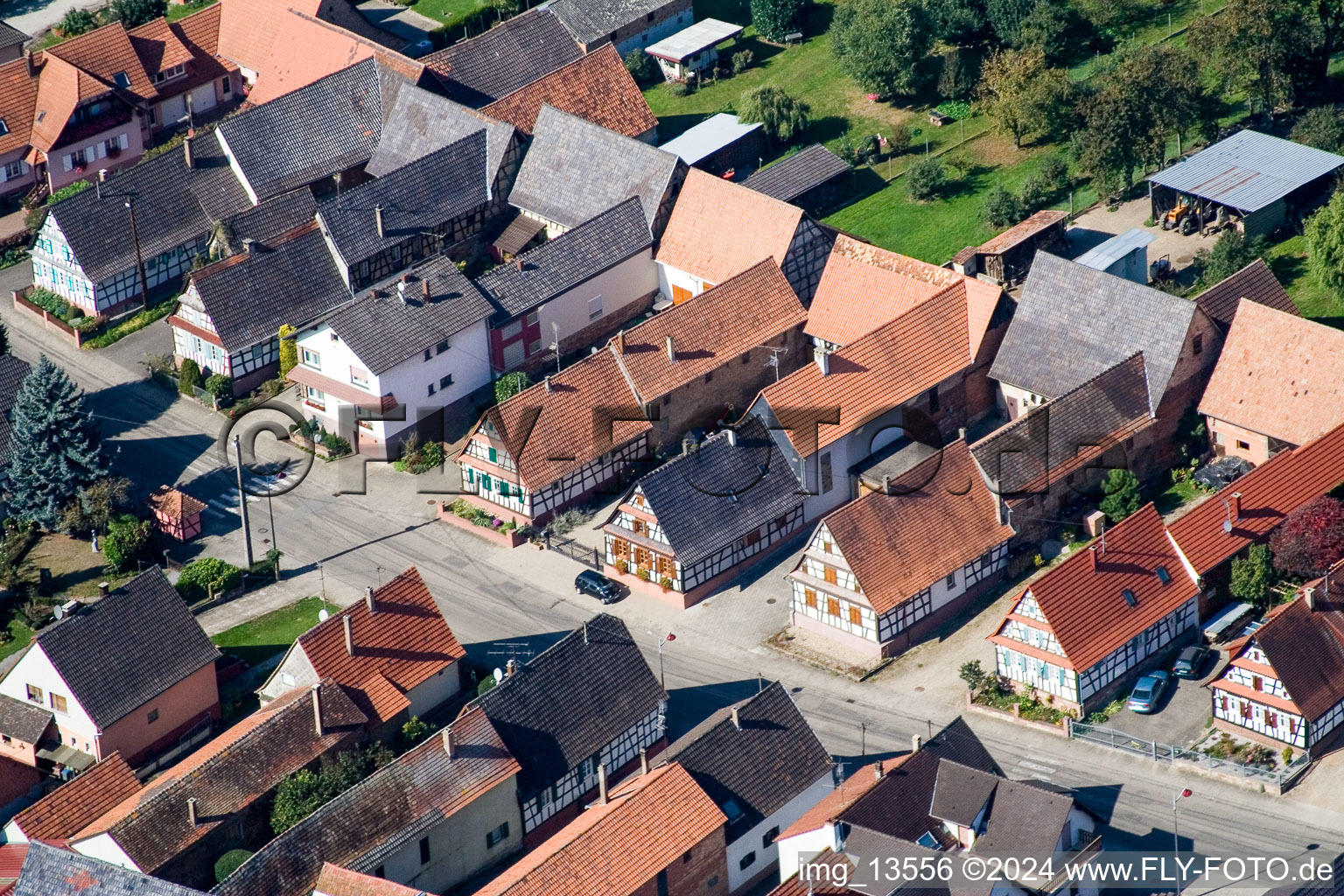 Niederlauterbach dans le département Bas Rhin, France d'en haut