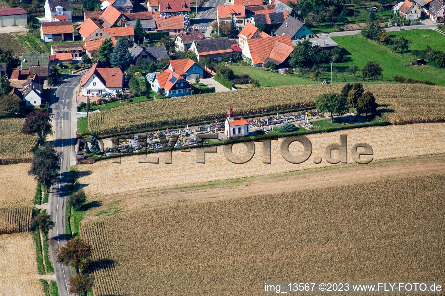 Enregistrement par drone de Salmbach dans le département Bas Rhin, France