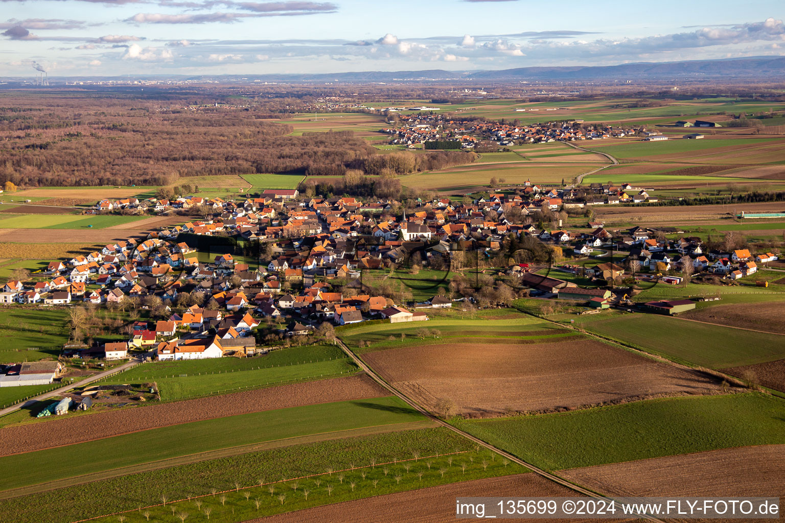 Image drone de Salmbach dans le département Bas Rhin, France