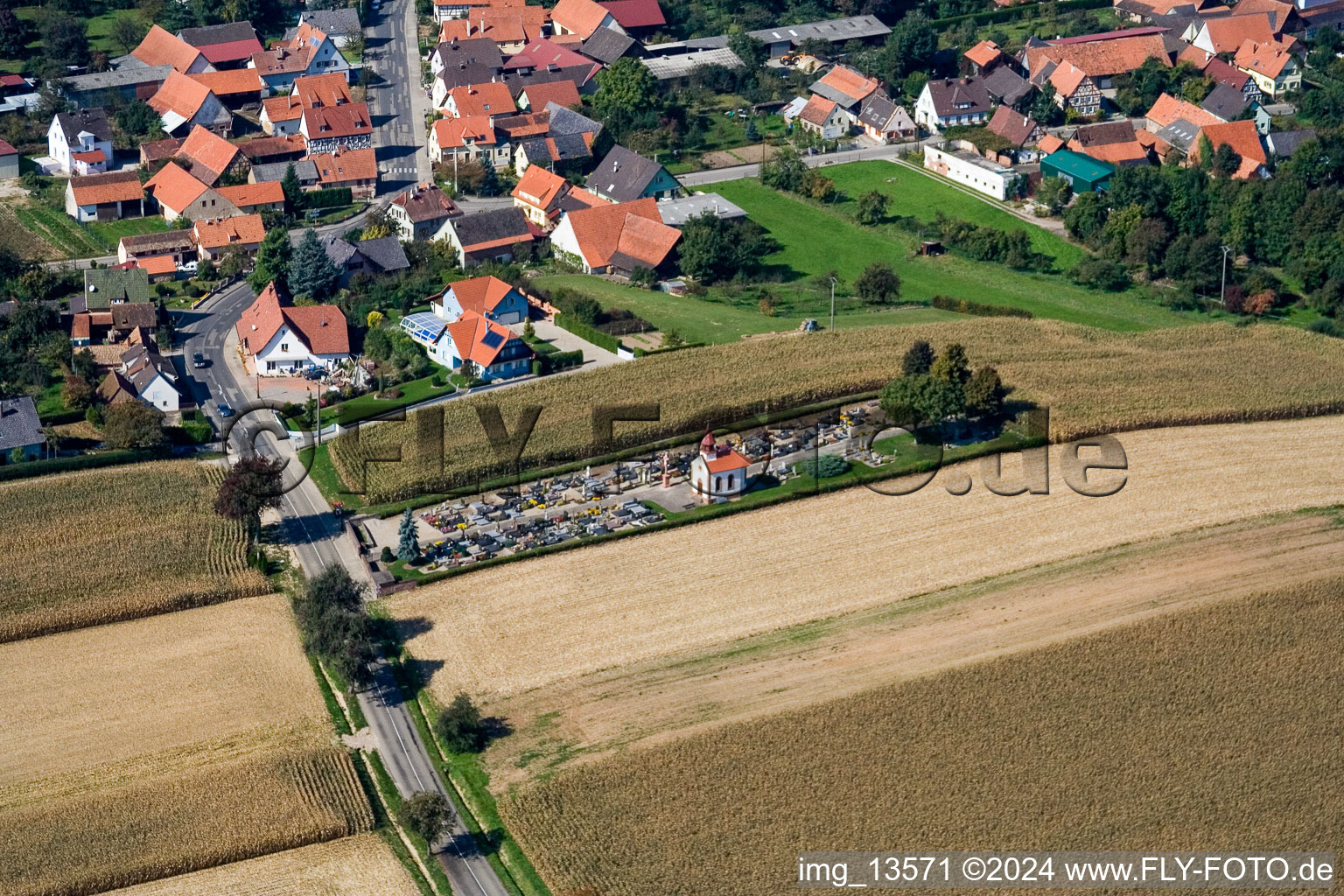 Salmbach dans le département Bas Rhin, France d'un drone