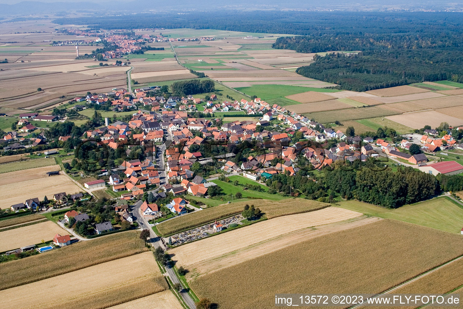Salmbach dans le département Bas Rhin, France vu d'un drone