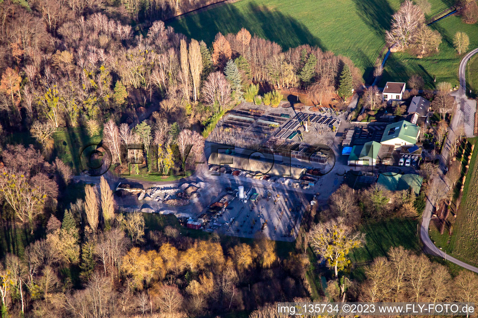 Photographie aérienne de Pépinière Bienwald à Berg dans le département Rhénanie-Palatinat, Allemagne