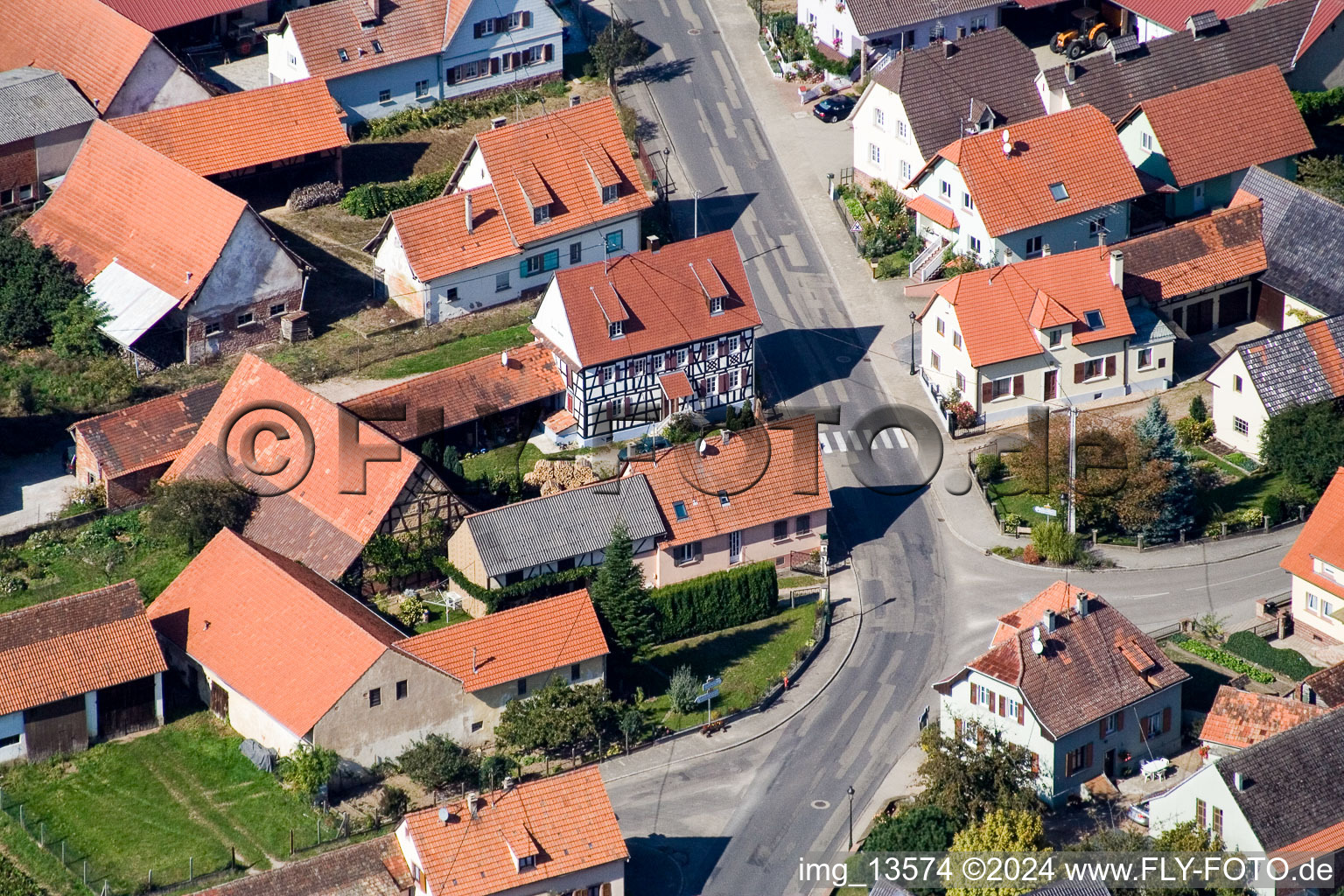 Vue aérienne de Salmbach dans le département Bas Rhin, France